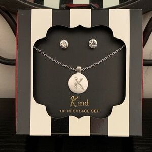 Kind Silver Necklace and Earring Set